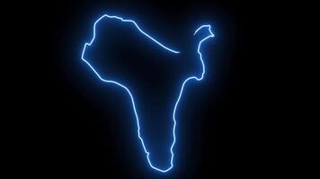 map of Lake Stevens in Washington with a blue glowing neon effect video