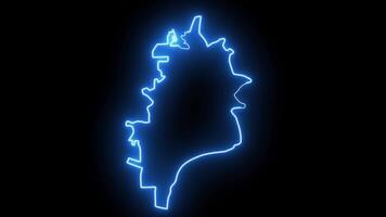 map of New Albany in ohio with a blue glowing neon effect video
