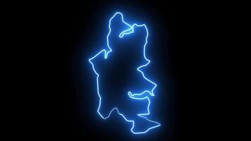 map of Bainbridge Island in Washington with a blue glowing neon effect video