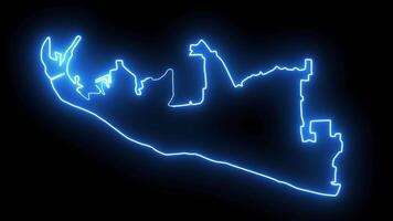 map of Vancouver in Washington with a blue glowing neon effect video