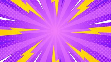 Purple pop art comic sunburst effect background with halftone. Cartoon abstract background. Suitable for templates, sales banners, events, ads, web, and pages vector