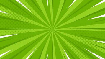 Green pop art comic sunburst effect background with halftone. Cartoon abstract background. Suitable for templates, sales banners, events, ads, web, and pages vector
