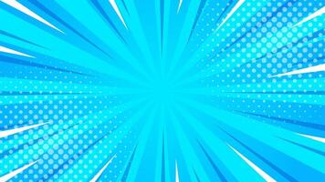 Bright blue abstract background. Blue comic sunburst effect background with halftone. Suitable for templates, sales banners, events, ads, web, pages, and others vector