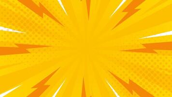 Bright orange pop art comic sunburst effect background with halftone. Cartoon abstract background. Suitable for templates, sales banners, events, ads, web, and pages vector