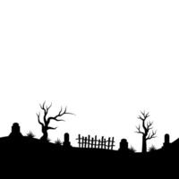 Halloween Graveyard Land Silhouette vector