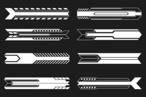 Futuristic Tech Bars and Sci-Fi Interface Elements. High Tech HUD Graphics vector