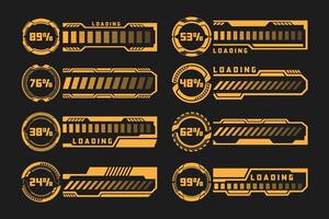 High Tech Loading Bar and Interface Design HUD Elements Collection vector