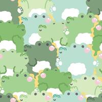 Repeat.Seamless pattern of cute crocodile in various poses background.Reptile animal character cartoon design.Image for card,sticker,paper note,baby product.Kawaii.Illustration. vector