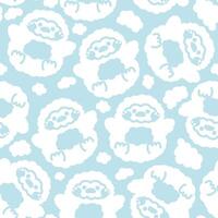 Seamless pattern of cute penguin doll with cloud hand drawn background.Bird animal character cartoon design.Kawaii.Illustration. vector
