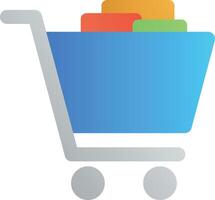 Shopping cart Icon in flat gradient style color, illustration, art for design, ui, web, interface vector