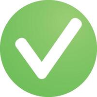 accept approve check mark correct done ok Icon, , flat, gradient, color, illustration, art for design, ui, web, interface vector