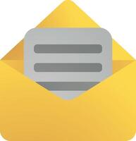 Envelope email icon in flat gradient style color, illustration, art for design, ui, web, interface vector