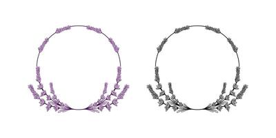 Lavender Flower Frame Design Illustration vector