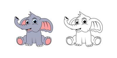 Elephant Cartoon Character Design Illustration vector
