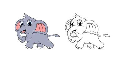 Elephant Cartoon Character Design Illustration vector