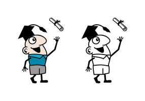 Student Doodle Cartoon Character Design Illustration vector