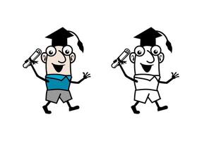 Student Doodle Cartoon Character Design Illustration vector