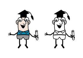 Student Doodle Cartoon Character Design Illustration vector