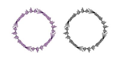 Lavender Flower Frame Design Illustration vector