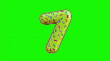 Numbers on a green background video