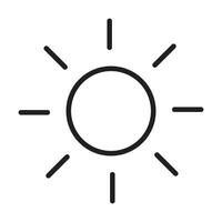 sun icon on white background vector
