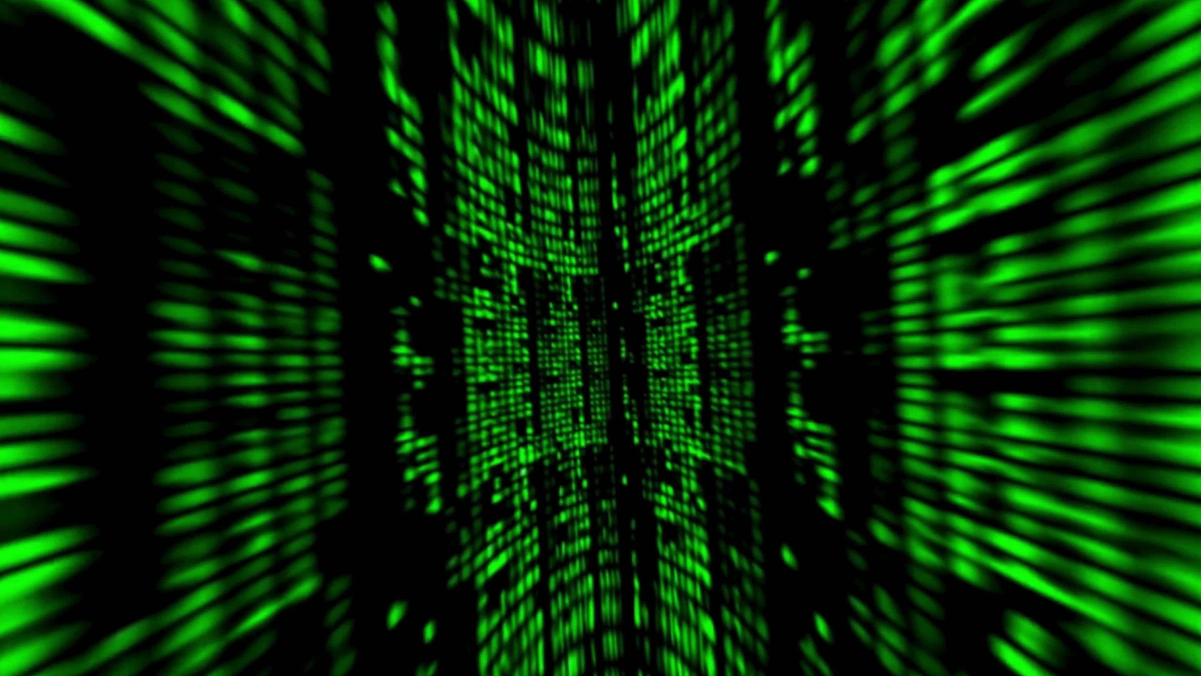 matrix digital code tunnel motion animation green encoding, row matrix ...