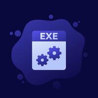 EXE file format icon, design vector