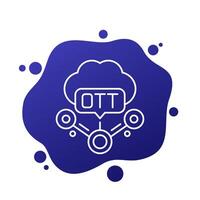 OTT line icon, over-the-top media service vector