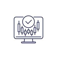 trading line icon with candlestick chart vector