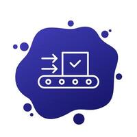 production line icon, linear vector