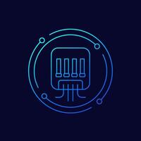 electric power box icon in linear design vector