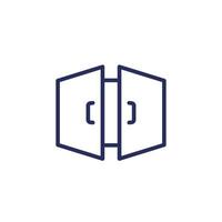 double door icon, line vector