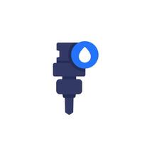 Cutting with a water, CNC machine icon vector