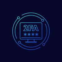 two factor authentication icon, linear design vector