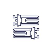 heating elements line icon on white vector