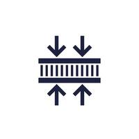 thick or thickness icon on white vector