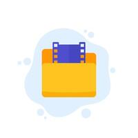 folder with icon, flat vector