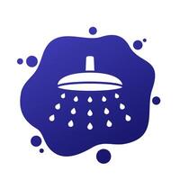 shower icon with showerhead, vector