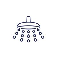 shower line icon with a showerhead vector