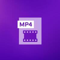 mp4 file icon, vector