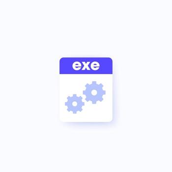EXE file format icon, vector