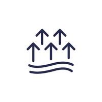 evaporation line icon on white vector