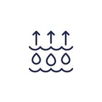 evaporation of water line icon vector