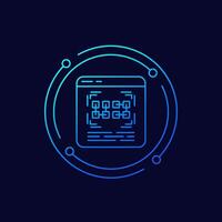 pattern recognition software icon, linear design vector