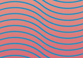 a pink and blue striped background with wavy lines vector