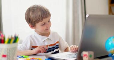 Young Boy Learning Counting with Bright Blocks video