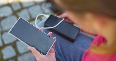 Charging Mobile Device with Portable Power Bank video