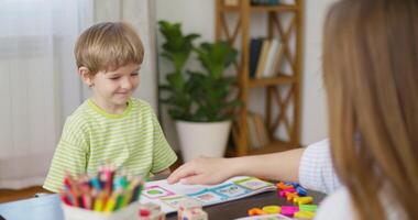 Child Playing with Colorful Learning Blocks video