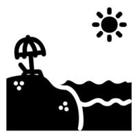 Beach Scene with Sun umbrella and Lounger vector