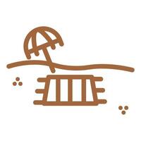 Beach Umbrella and Towel vector